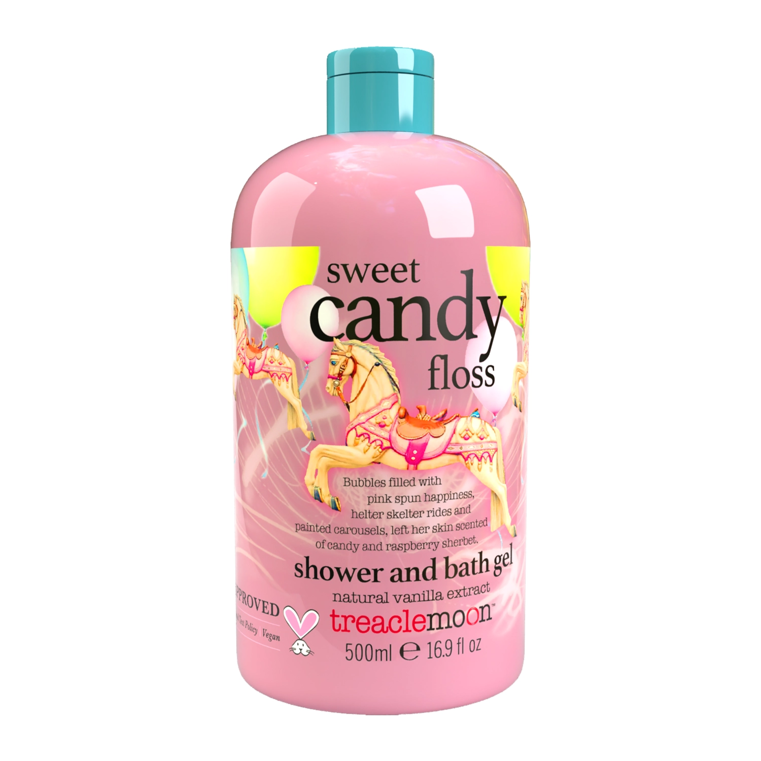 TreacleMoon - Bath Gel Sweet Candy Floss - Гель для душа и ванны с клубнично-малиновым ароматом - 500ml