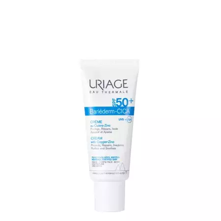 Uriage - Bariederm Cica Creme SPF50 - Защитный крем с медью и цинком для поврежденной кожи - 40ml