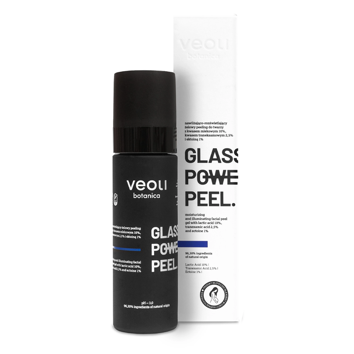 Veoli Botanica - Glass Skin Power Peel - Увлажняюще-осветляющий гель-пилинг для лица - 30ml