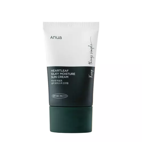 Anua - Heartleaf Silky Moisture Sun Cream SPF50+/PA++++ - Зволожувальний сонцезахисний крем - 50ml
