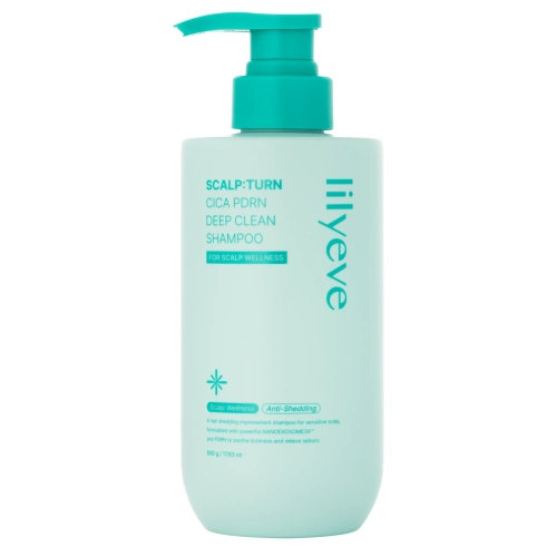 lilyeve - Scalp:Turn Cica PDRN Deep Clean Shampoo - Заспокійливо-очищувальний шампунь для волосся та шкіри голови - 500g