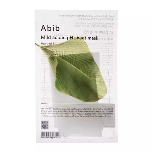 Abib - Mild Acidic pH Sheet Mask Heartleaf Fit - Тканинна маска для обличчя з екстрактом гуттуїнії - 30ml