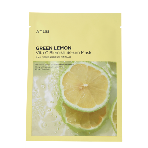 Anua - Green Lemon Vita C Blemish Serum Mask - Освітлювальна тканинна маска для обличчя - 1шт./25ml