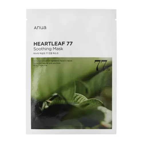 Anua - Heartleaf 77% Soothing Sheet Mask - Зволожувальна і заспокійлива тканинна маска з екстрактом гуттуїнії 77% - 25ml