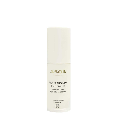 Asoa - No Tears SPF 50+ PA++++ - Peptide Care Eye & Face Cream - Крем з пептидами для шкіри обличчя та навколо очей - 30ml