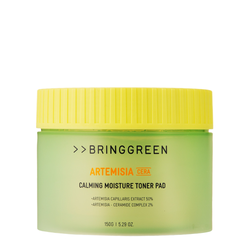 Bring Green - Artemisia Cera Calming Moisture Toner Pad - Зволожувальні педи для обличчя з екстрактом полину - 90шт.
