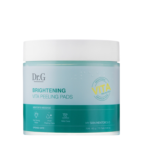 Dr.G - Brightening Vita Peeling Pads - Освітлювально-відлущувальні педи для обличчя -160g/70шт.