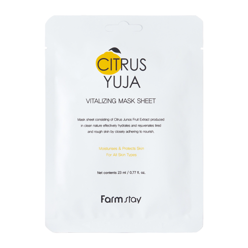 Farmstay - Citrus Yuja Vitalizing Mask Sheet - Відновлювальна тканинна маска з екстрактом юзу - 23ml/1шт.