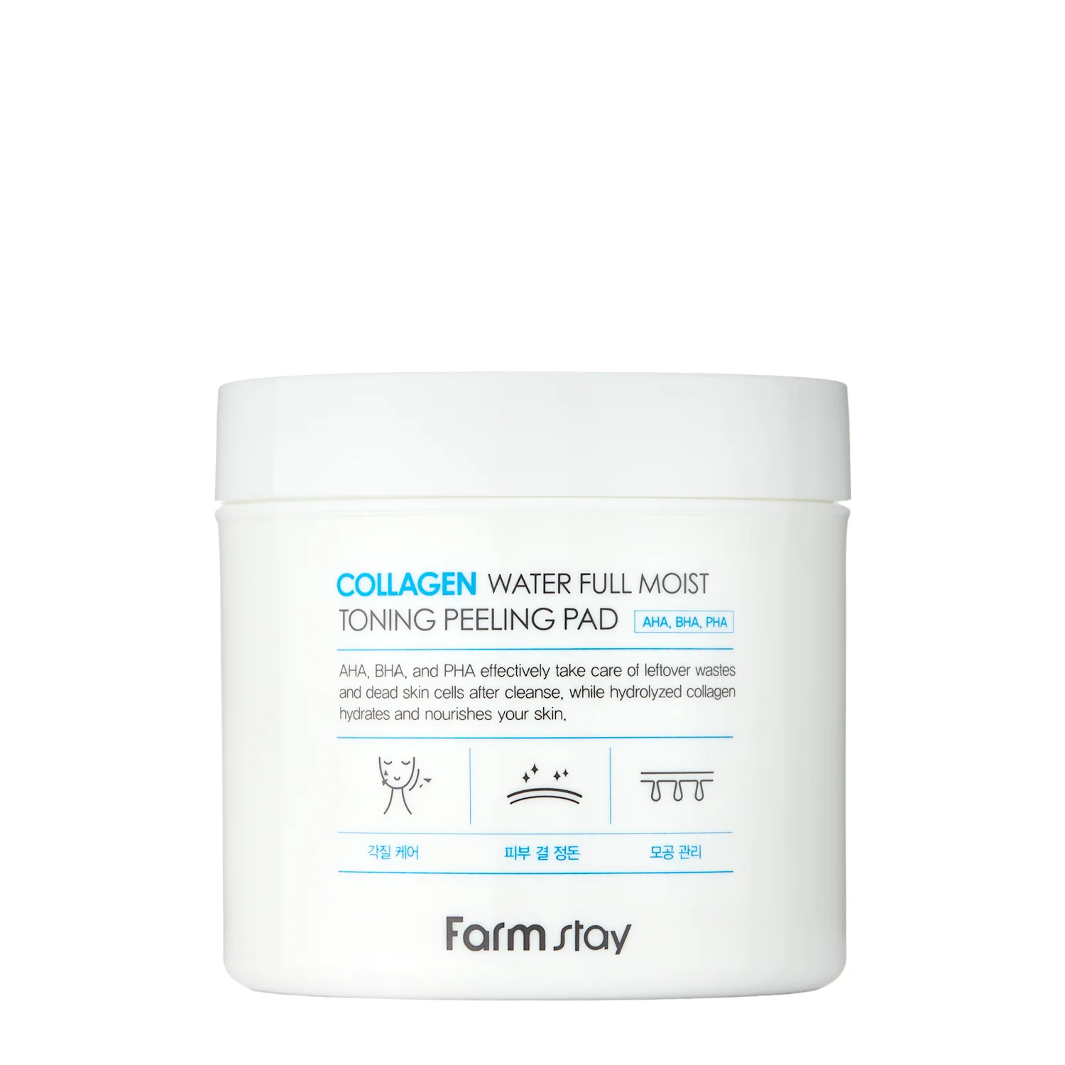 Farmstay - Collagen Water Full Moist Toning Peeling Pad - Тонізуючі та відлущувальні педи з колагеном - 70шт./150ml