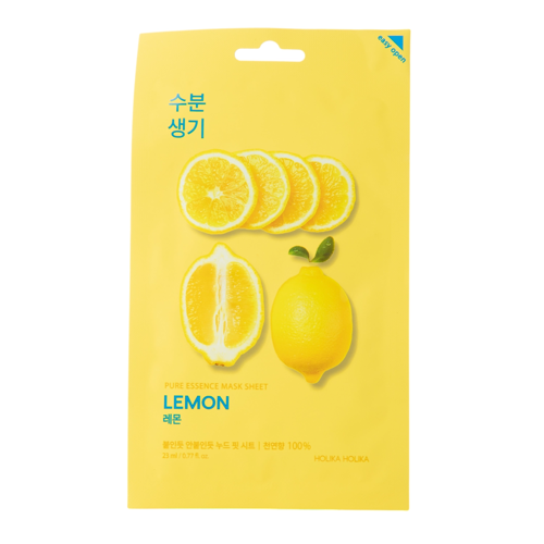 Holika Holika - Pure Essence Mask Sheet - Lemon - Освітлююча тканинна маска з екстрактом лимона - 23ml