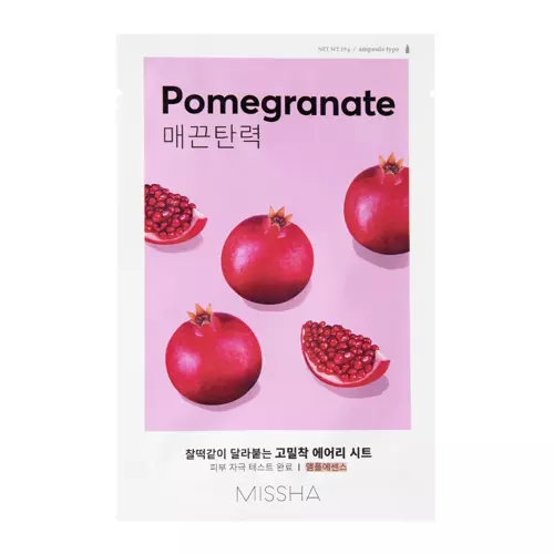 Missha - Airy Fit Sheet Mask - Pomegranate - Підтягуюча тканинна маска з екстрактом граната - 19g