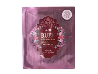 Petitfee - Гідрогелева маска для обличчя - Koelf Ruby Bulgarian Rose Hydrogel Face Mask - 30g