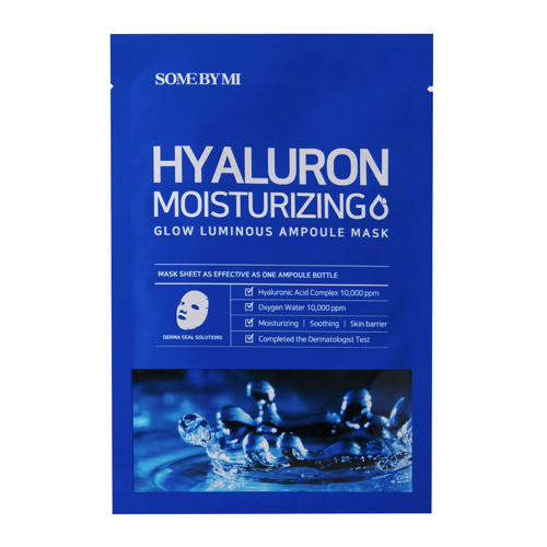 Some By Mi - Hyaluron Moisturizing - Glow Luminous Ampoule Mask - Зволожувальна тканинна маска з гіалуроновою кислотою - 25g