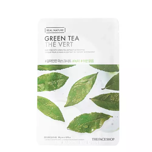 The Face Shop - Natural Mask - Green Tea - Тканинна маска для обличчя із зеленим чаєм - 20g