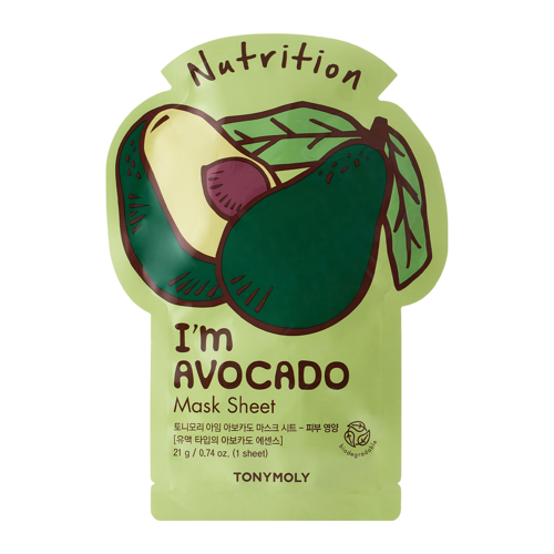 TonyMoly - I'm Real Avocado Mask Sheet Nutrition - Живильна тканинна маска з екстрактом авокадо - 1шт./21ml