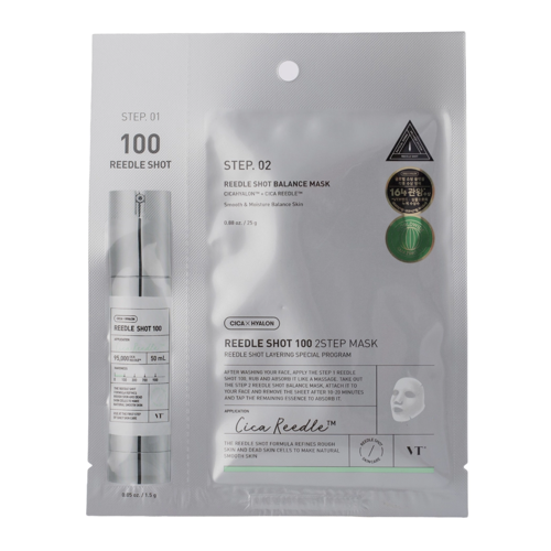 VT Cosmetics - Reedle Shot 100 2Step Mask - Зміцнювальна тканинна маска для обличчя - 1,5g+25g