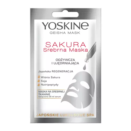 Yoskine - Срібна тканинна маска - Сакура - Geisha Mask - 20ml