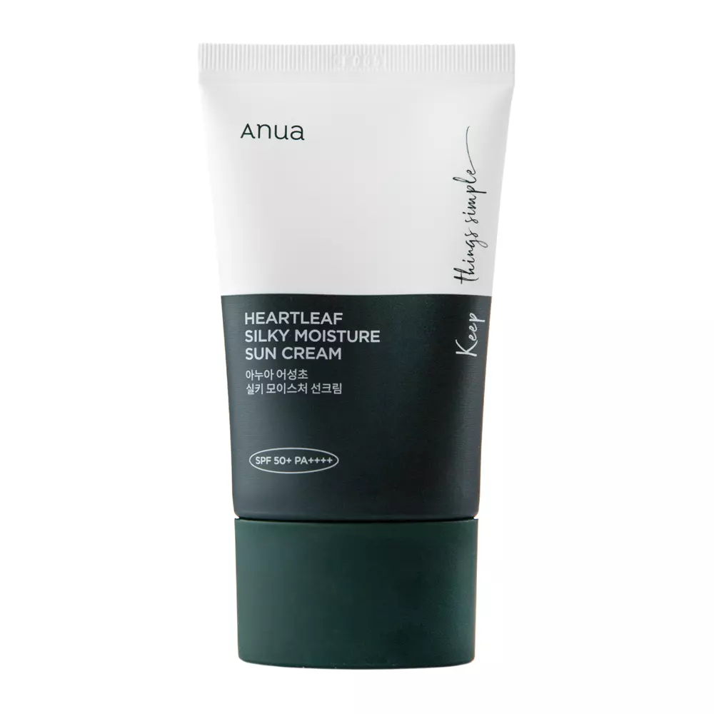 Anua - Heartleaf Silky Moisture Sun Cream SPF50+/PA++++ - Зволожувальний сонцезахисний крем - 50ml