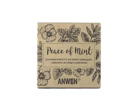 Anwen - Твердий шампунь для нормальної та жирної шкіри голови - Peace Of Mint - Refill - 75g