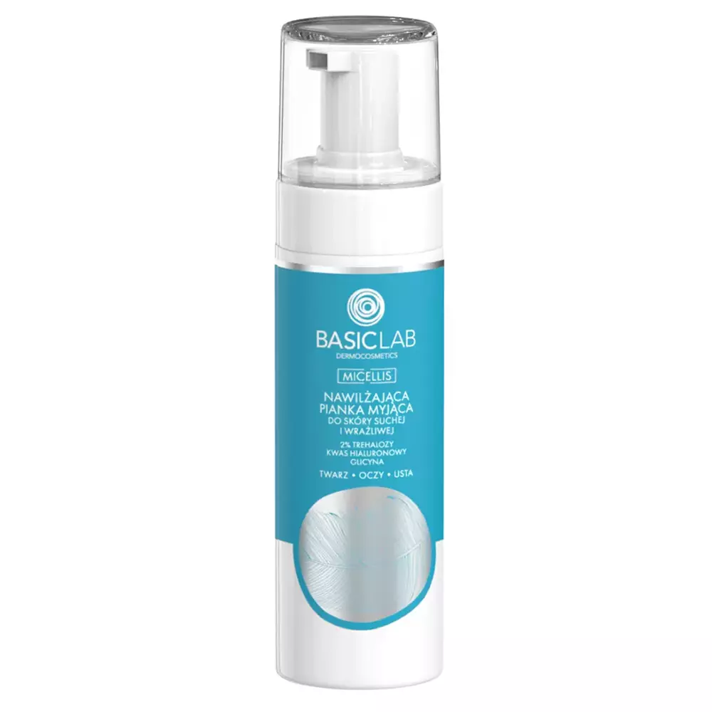 BasicLab - Micellis - Зволожувальна пінка для вмивання сухої та чутливої шкіри обличчя - 150ml