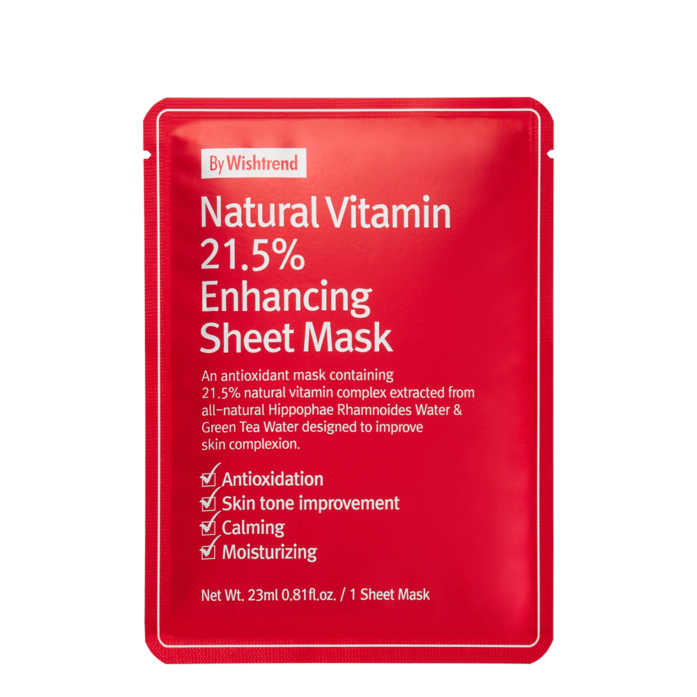 By Wishtrend - Natural Vitamin C21 5% Enhancing Sheet Mask - Тканинна маска для обличчя з вітаміном С - 1шт./23ml  