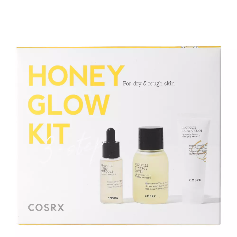 Cosrx - Заспокійливий набір із прополісом для шкіри обличчя - Honey Glow Trial Kit