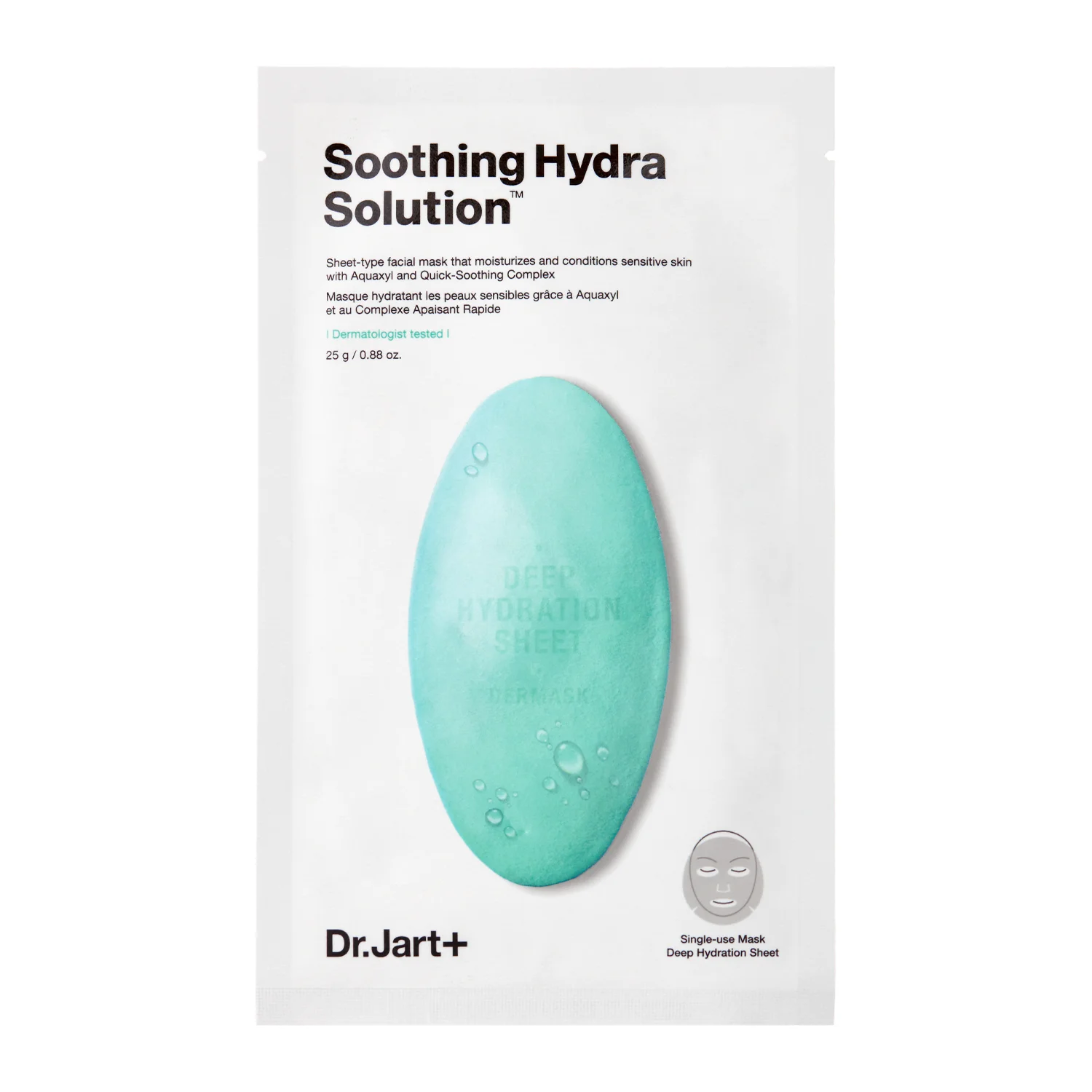 Dr.Jart+ - Dermask Soothing Hydra Solution - Зволожувально-заспокійлива тканинна маска - 25g