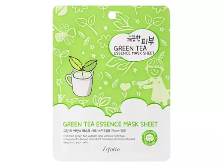 Esfolio - Pure Skin Green Tea Essence Mask Sheet - Заспокійлива тканинна маска із зеленим чаєм - 25ml