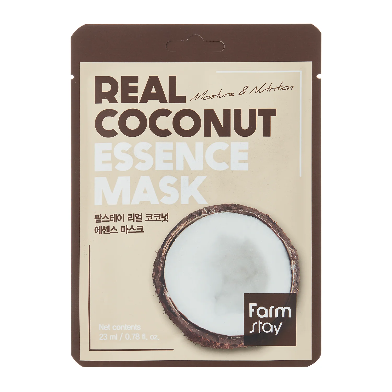 Farmstay - Real Coconut Essence Mask - Зволожувальна та живильна тканинна маска з кокосом - 23ml/1шт.