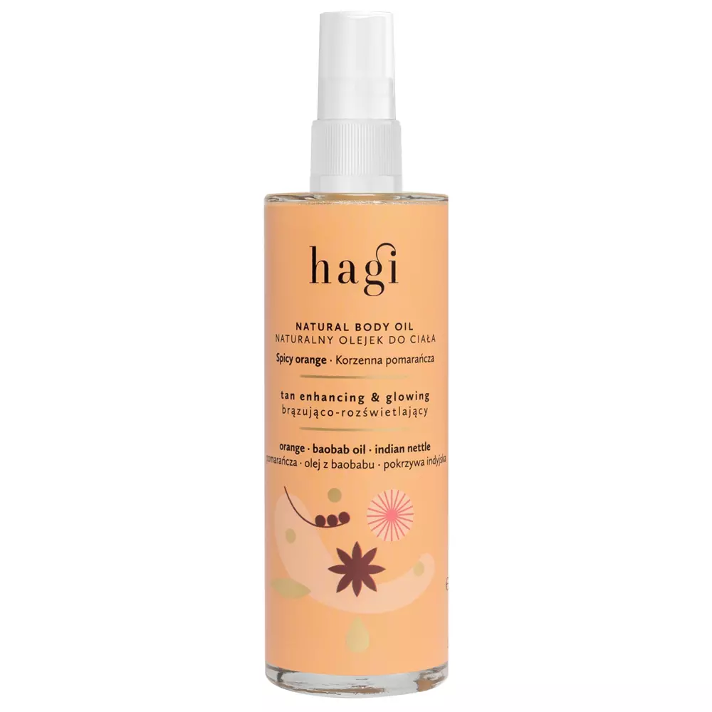 Hagi - Natural Body Oil - Олія для тіла, що подовжує ефект від засмаги - Пряний апельсин - 100ml