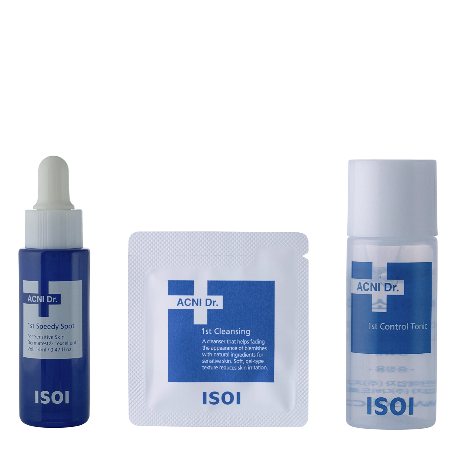 Isoi - Acni Dr. 1st Speedy Spot Set - Набір засобів для боротьби з висипаннями - 14ml+1,3mlx3+8ml