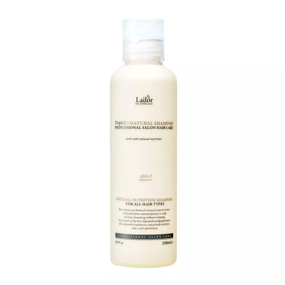 La'dor - TripleX3 Natural Shampoo - Зволожувальний шампунь для волосся - 150ml