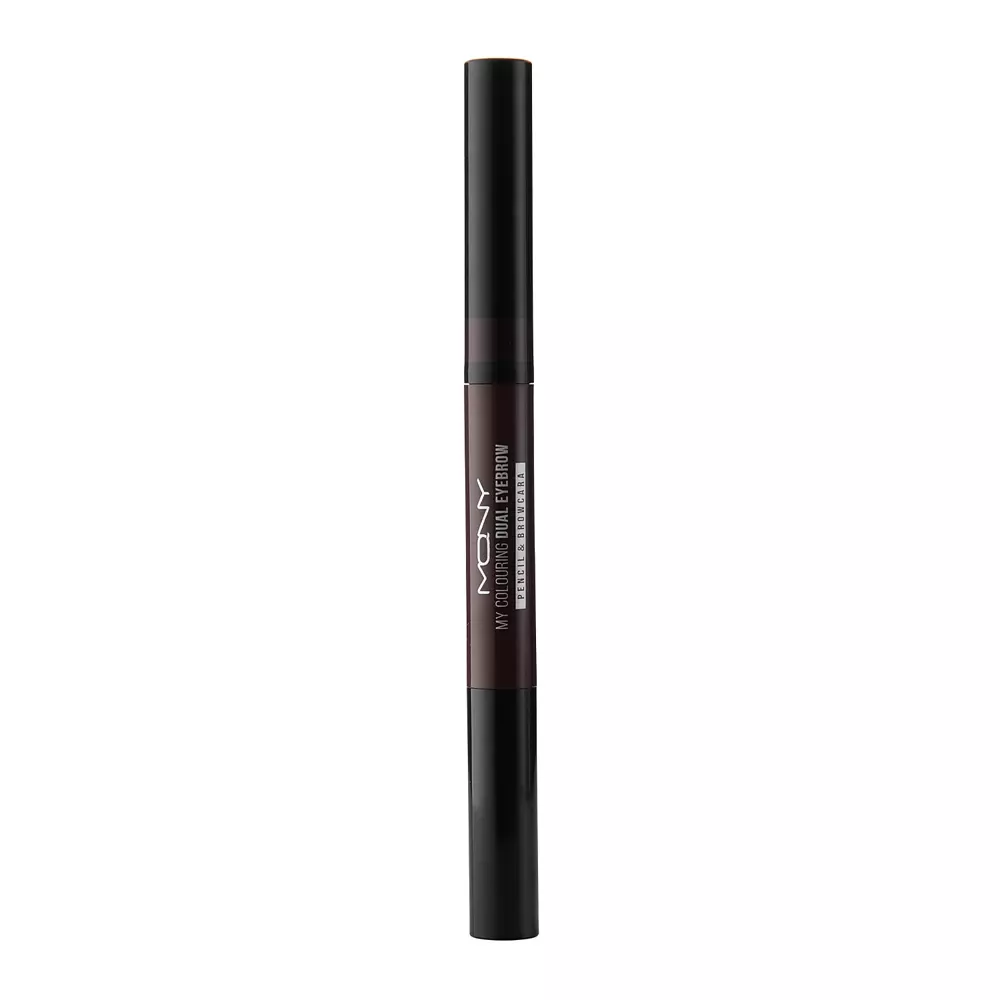 Macqueen - Олівець та туш для брів 2в1 - Colouring Dual Eyebrow Pencil&Browcara - 01 Dark Brown - 0,1g+2g