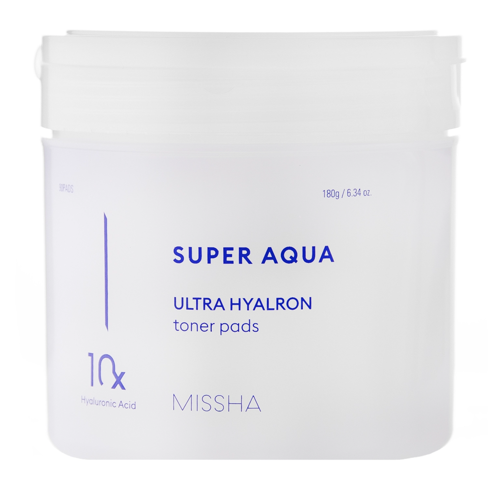 Missha - Super Aqua Ultra Hyalron Toner Pads - Зволожувальні педи для обличчя - 180g/90шт.