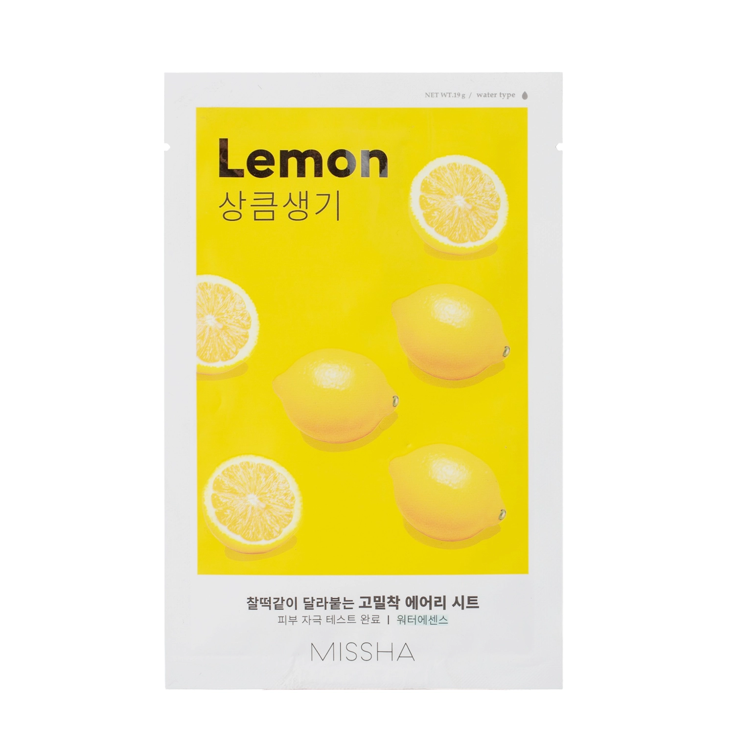 Missha - Тканинна маска для обличчя з екстрактом лимона - Airy Fit Sheet Mask - Lemon - 19g