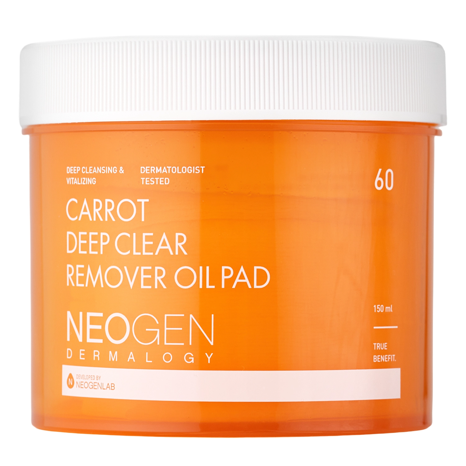 Neogen - Dermalogy Carrot Deep Clear Remover Oil Pad - Очищувальні педи для обличчя - 60шт./150ml