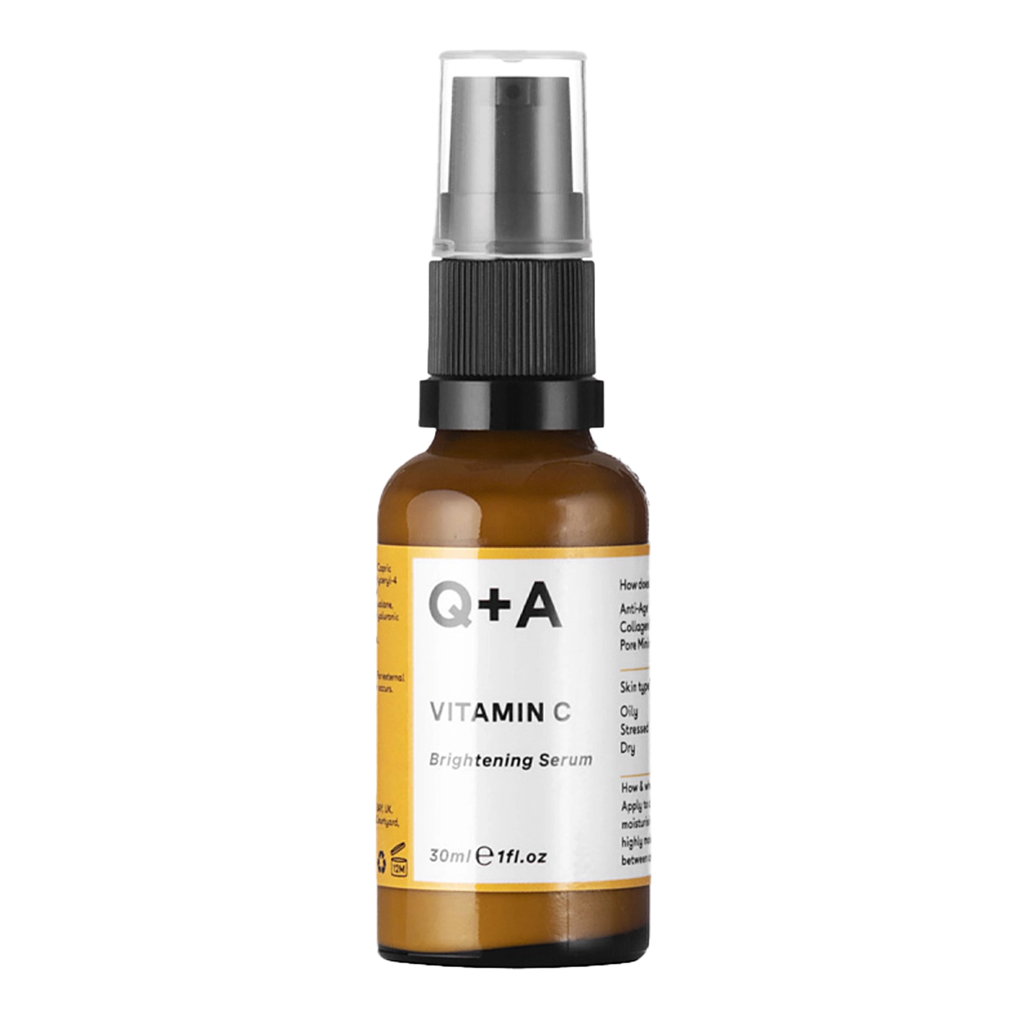 Q+A - Освітлююча сироватка для обличчя з вітаміном C - Vitamin C - Brightening Serum - 30ml