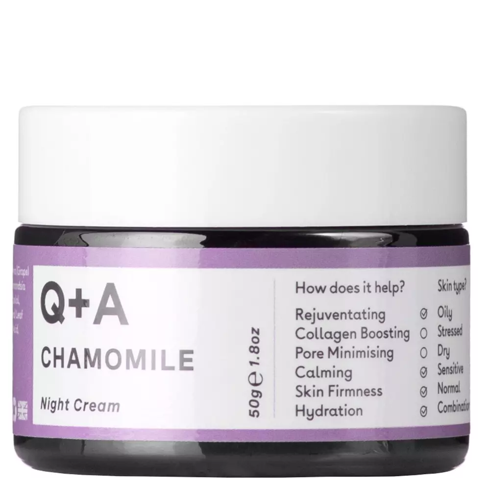 Q+A - Відновлюючий та заспокійливий нічний крем для обличчя з ромашкою - Chamomile - Night Cream - 50ml