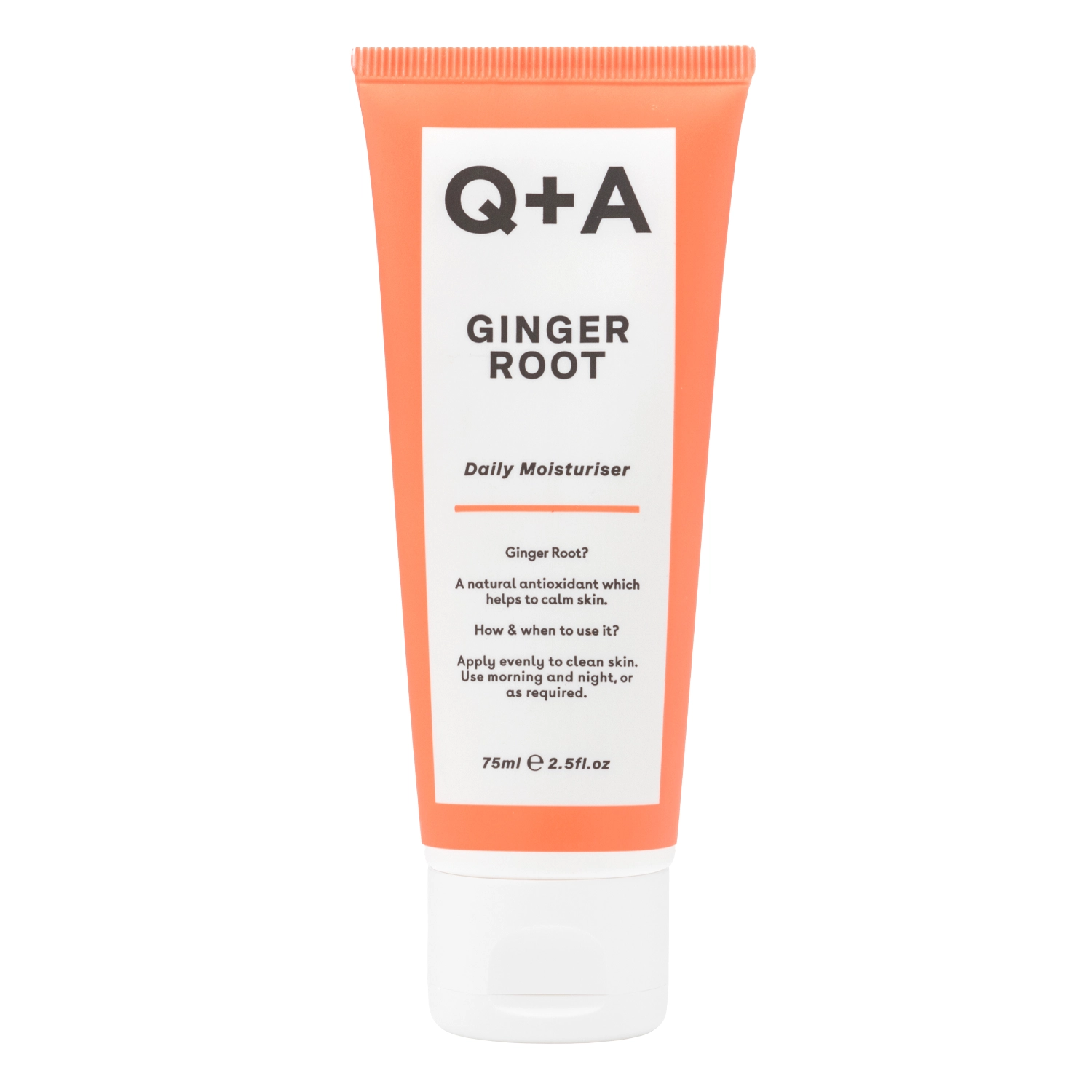 Q+A - Зволожуючий крем для обличчя на основі кореня імбиру - Ginger Root - Daily Moisturiser - 75ml