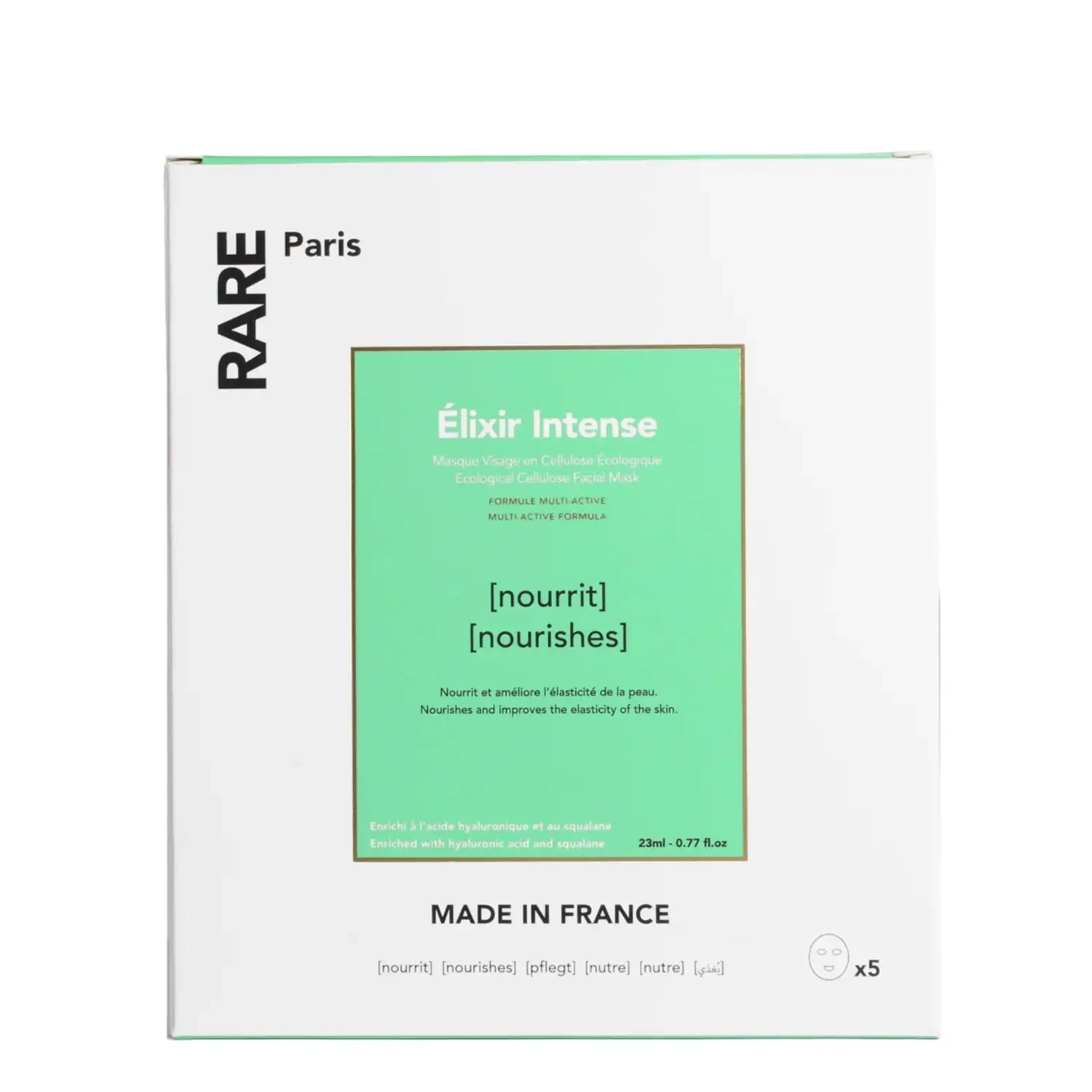 Rare Paris - Elixir Intense Box - Набір живильних тканинних масок для обличчя - 5x23ml
