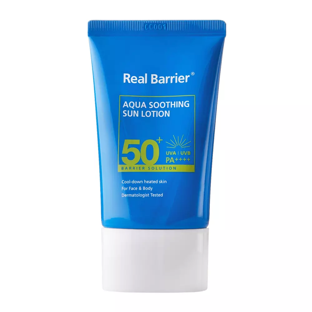 Real Barrier - Aqua Soothing Sun Lotion SPF50+/PA++++ - Заспокійливий сонцезахисний лосьйон - 50ml