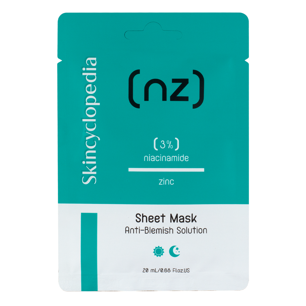 Skincyclopedia - Sheet Mask Niacinamide 3% Zinc - Протизапальна тканинна маска для обличчя -1шт./20ml