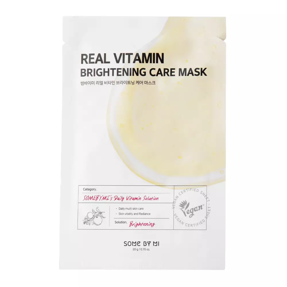 Some By Mi - Освітлювальна тканинна маска з вітаміном C - Real Vitamin Brightening Care Mask - 20g