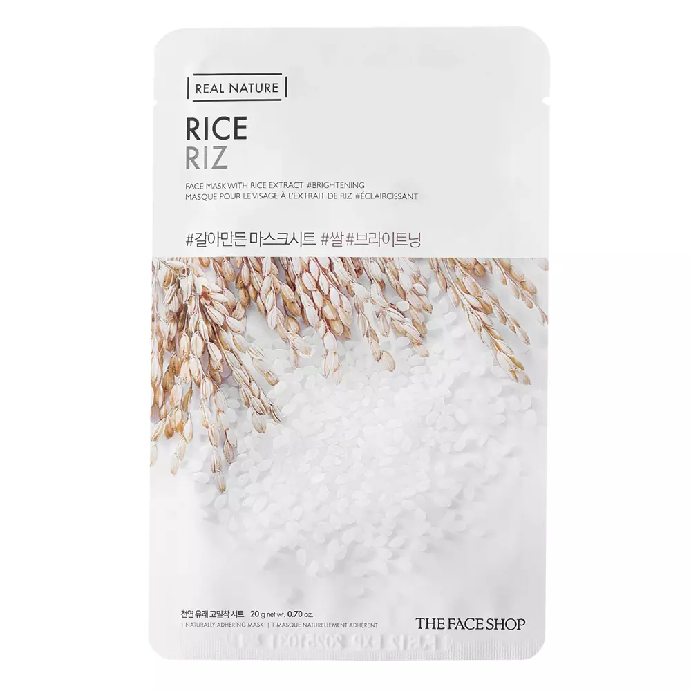 The Face Shop - Natural Mask - Rice - Тканинна маска для обличчя з екстрактом рису - 20g