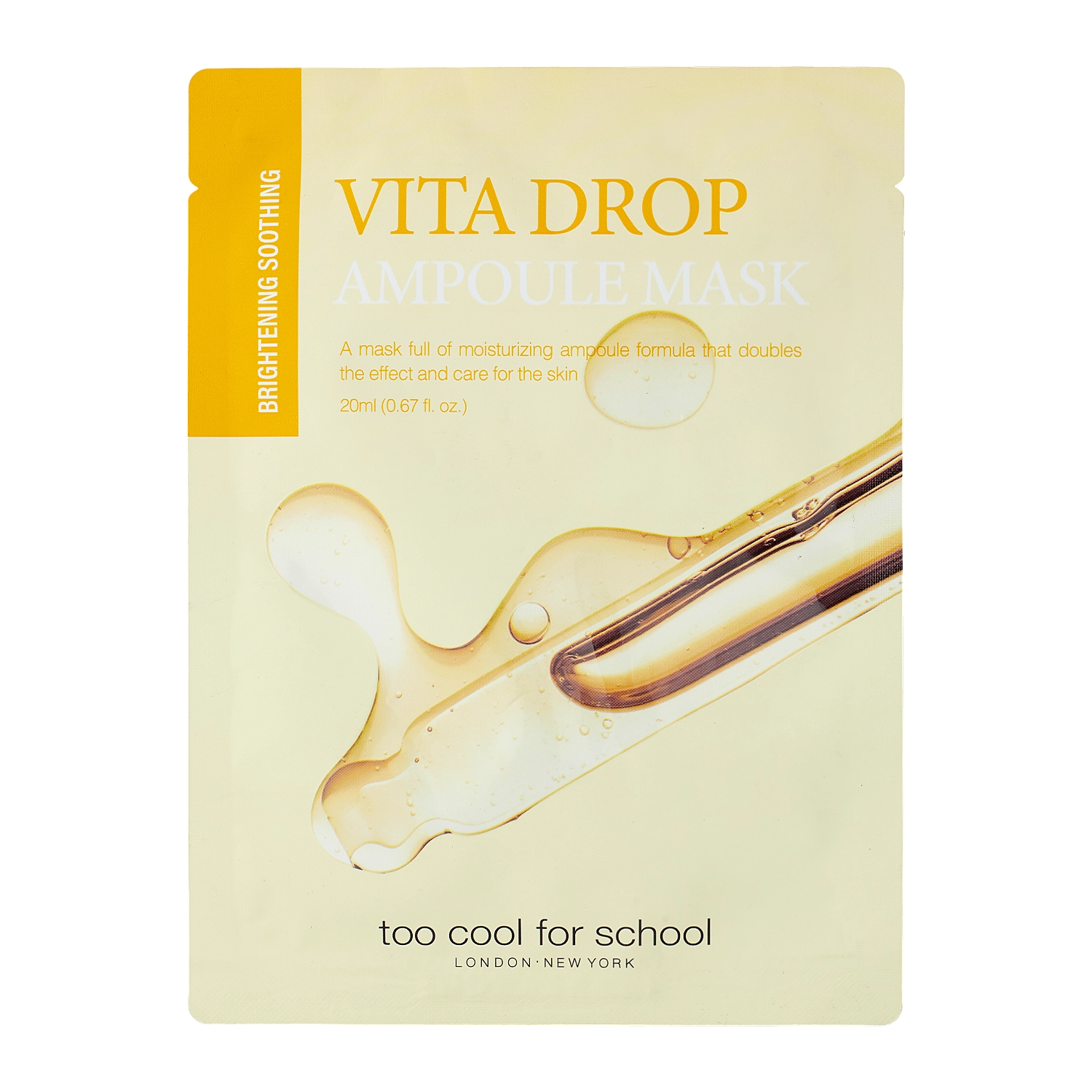 Too Cool for School - Drop Ampoule Mask Sheet Vita Drop Ampoule - Відновлювальна тканинна маска для обличчя - 1шт./20g