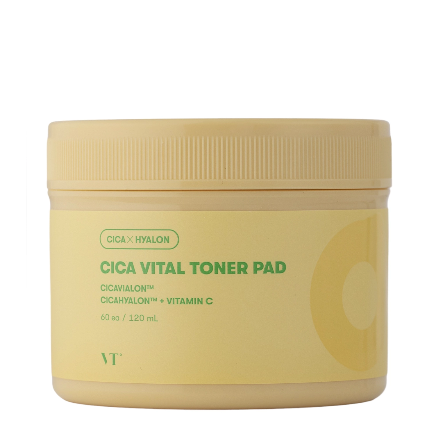 VT Cosmetics - Cica Vital Toner Pad - Освітлювальні педи для обличчя з вітаміном С - 60шт./120ml